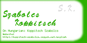 szabolcs koppitsch business card